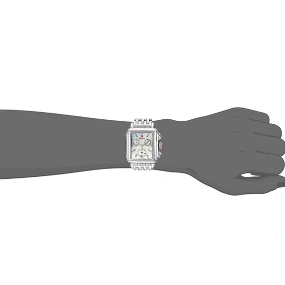 MICHELE Ladies Deco Mother of Pearl Dial Chronograph Stainless Steel - Picture 2 of 14